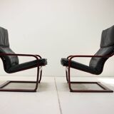 Set of Two Leather Armchairs by IKEA, Sweden, 1980's