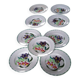 Dessert plates Terre de fer St Amand and Hamage Nord - Hand painted