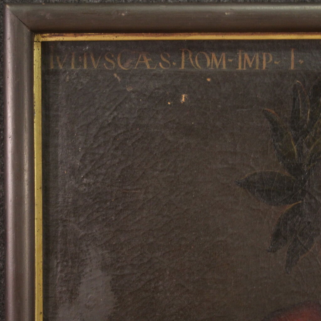 Rare tableau italien représentant Jules César du XVIIe siècle