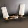 1 double lighting wall lamp in brass and black and gold glass
