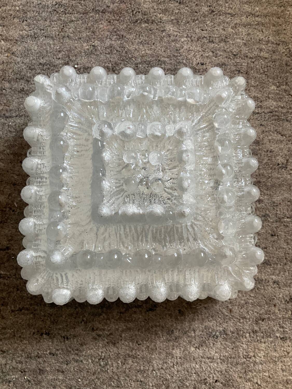 70s molded glass ceiling or wall light