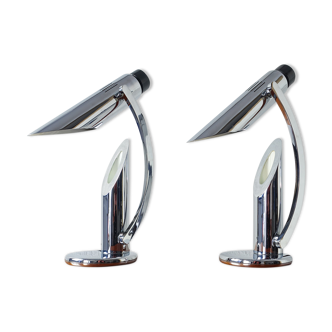Tharsis Foldable chrome table lamps from Fase, 1973