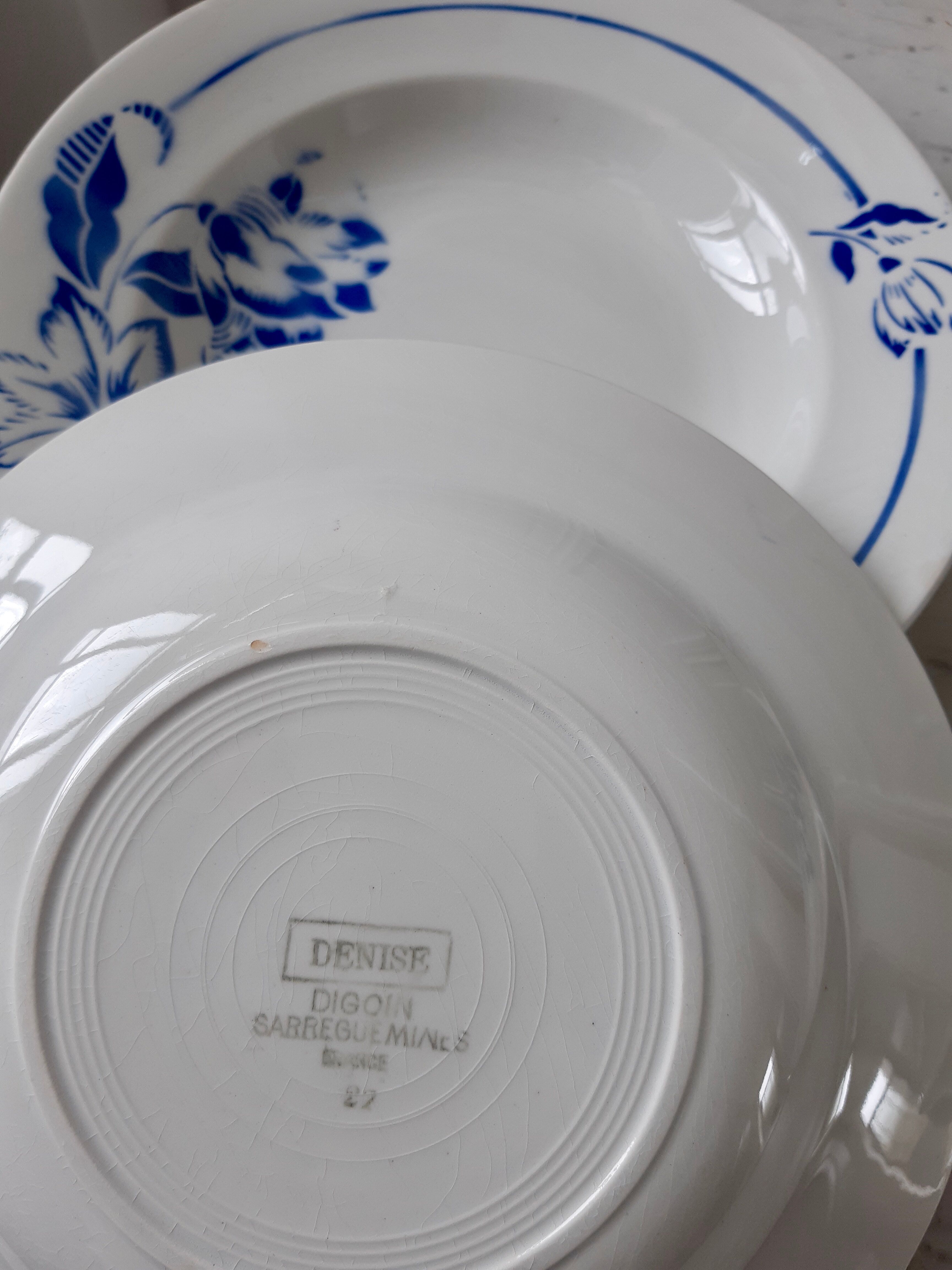 Lot de 4 assiettes creuses Digoin Sarreguemines années 30