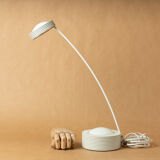 Desk table lamp vintage design 1980 reclining remote arm white