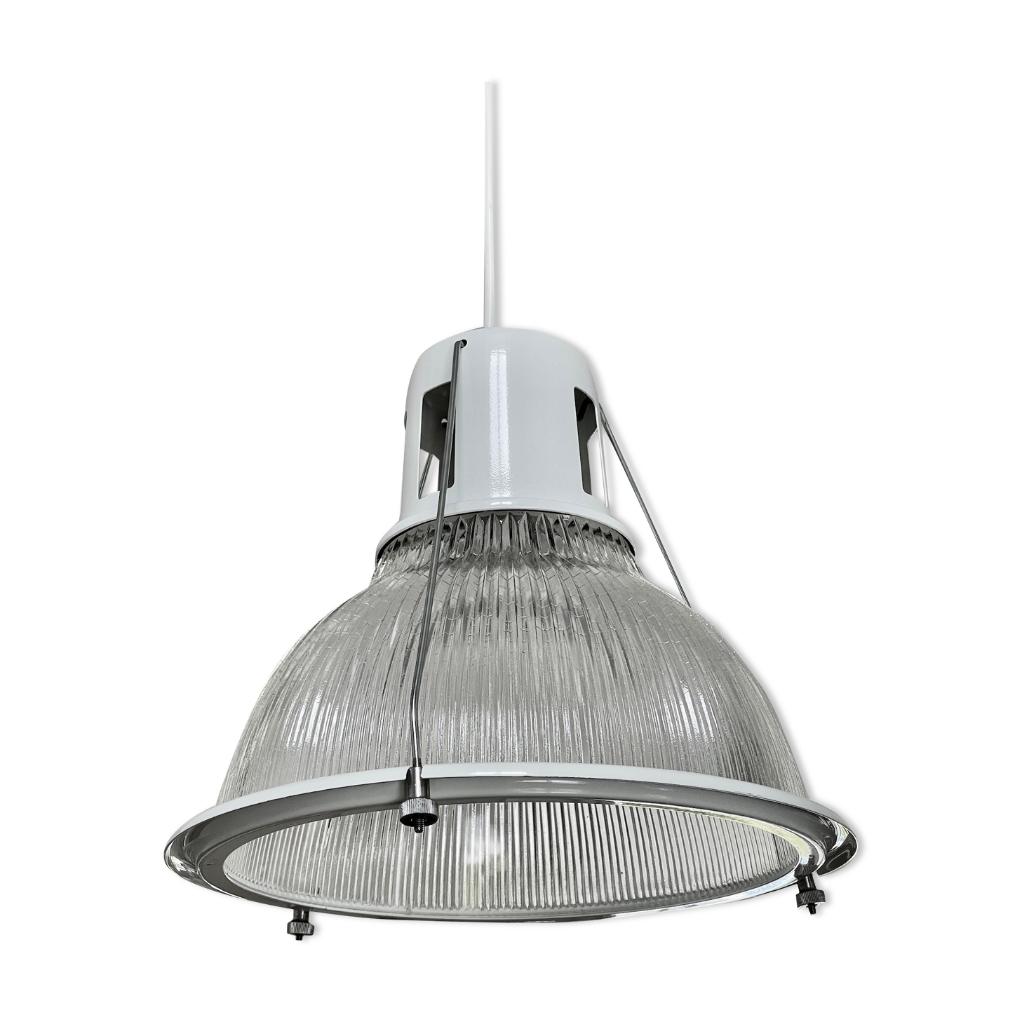 Holophane prismatic glass pendant light