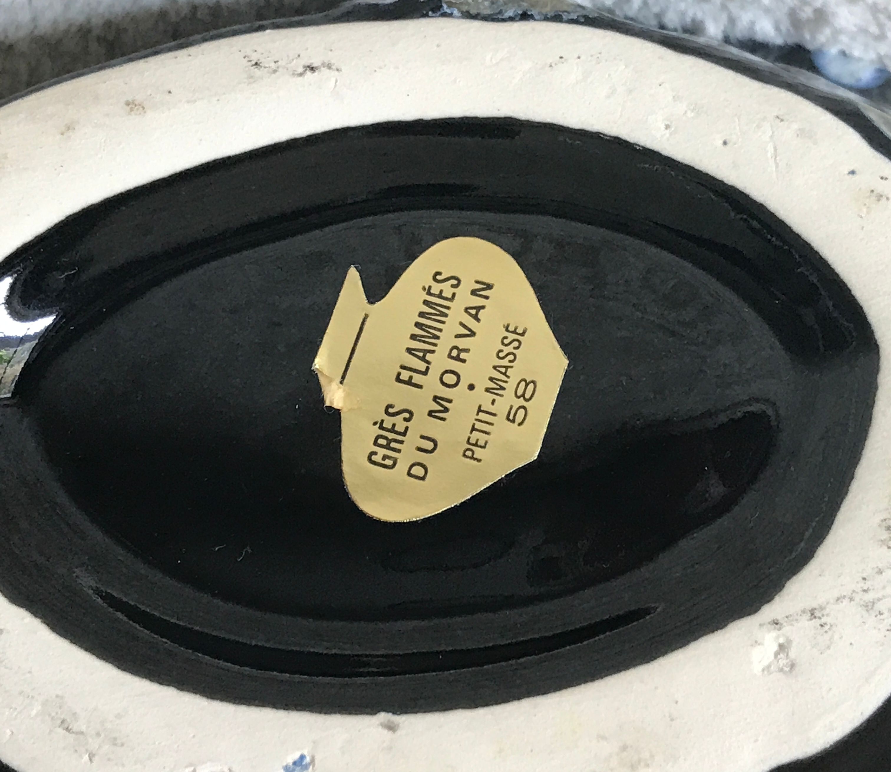 Pitcher, Zoomorphic jug depicting a fish, Grès Flammés du Morvan Petit Massé