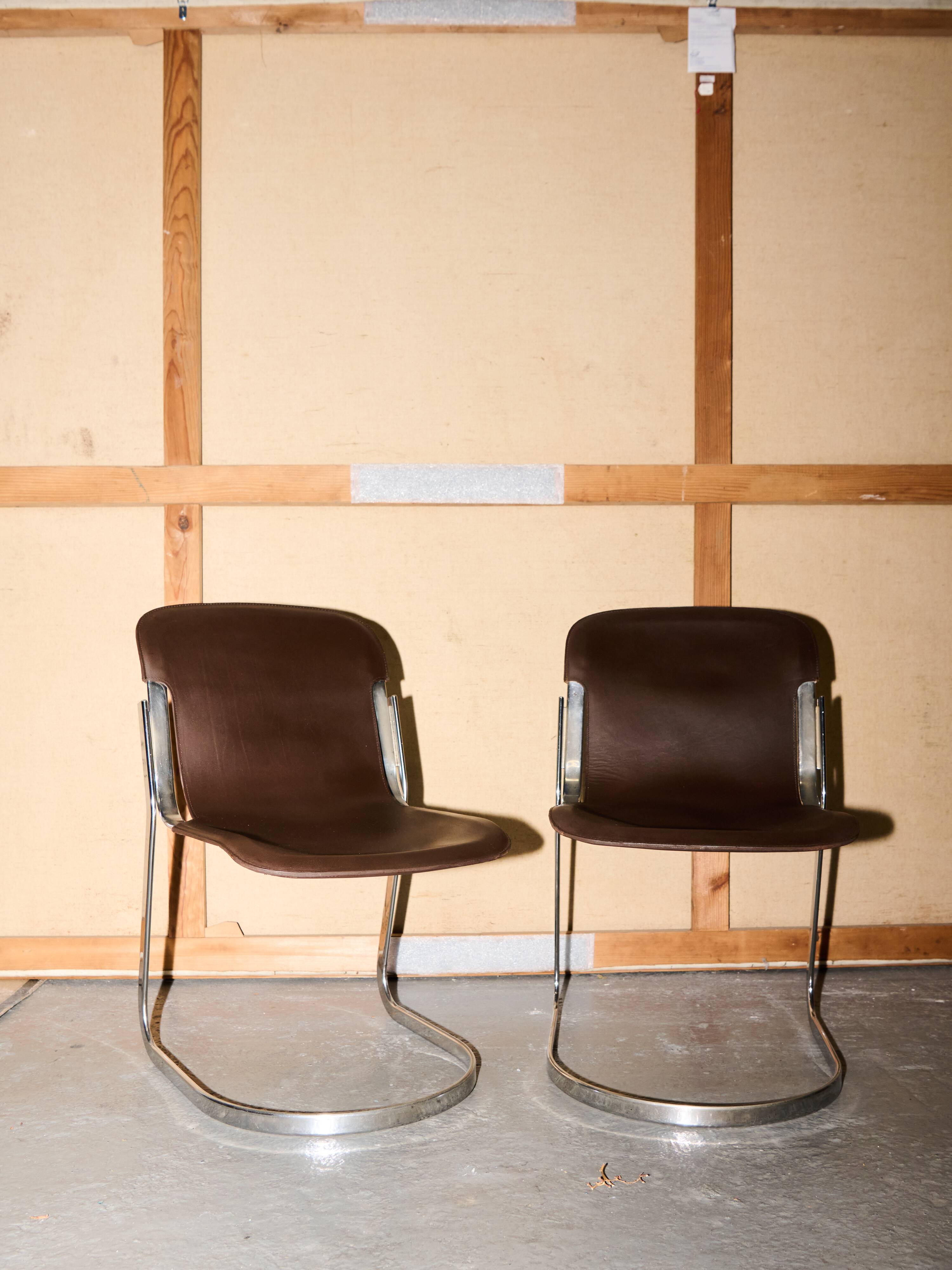 Set of four Willy Rizzo chairs
