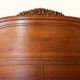 Double bed Louis XV carved walnut with roses and cabriole legs.