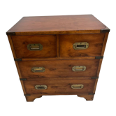 Commode militaire vintage en bois et  laiton 1960