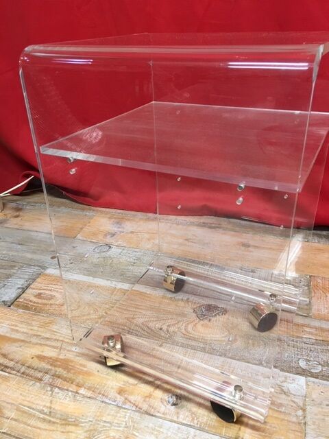 1970 plexiglass rolling side table