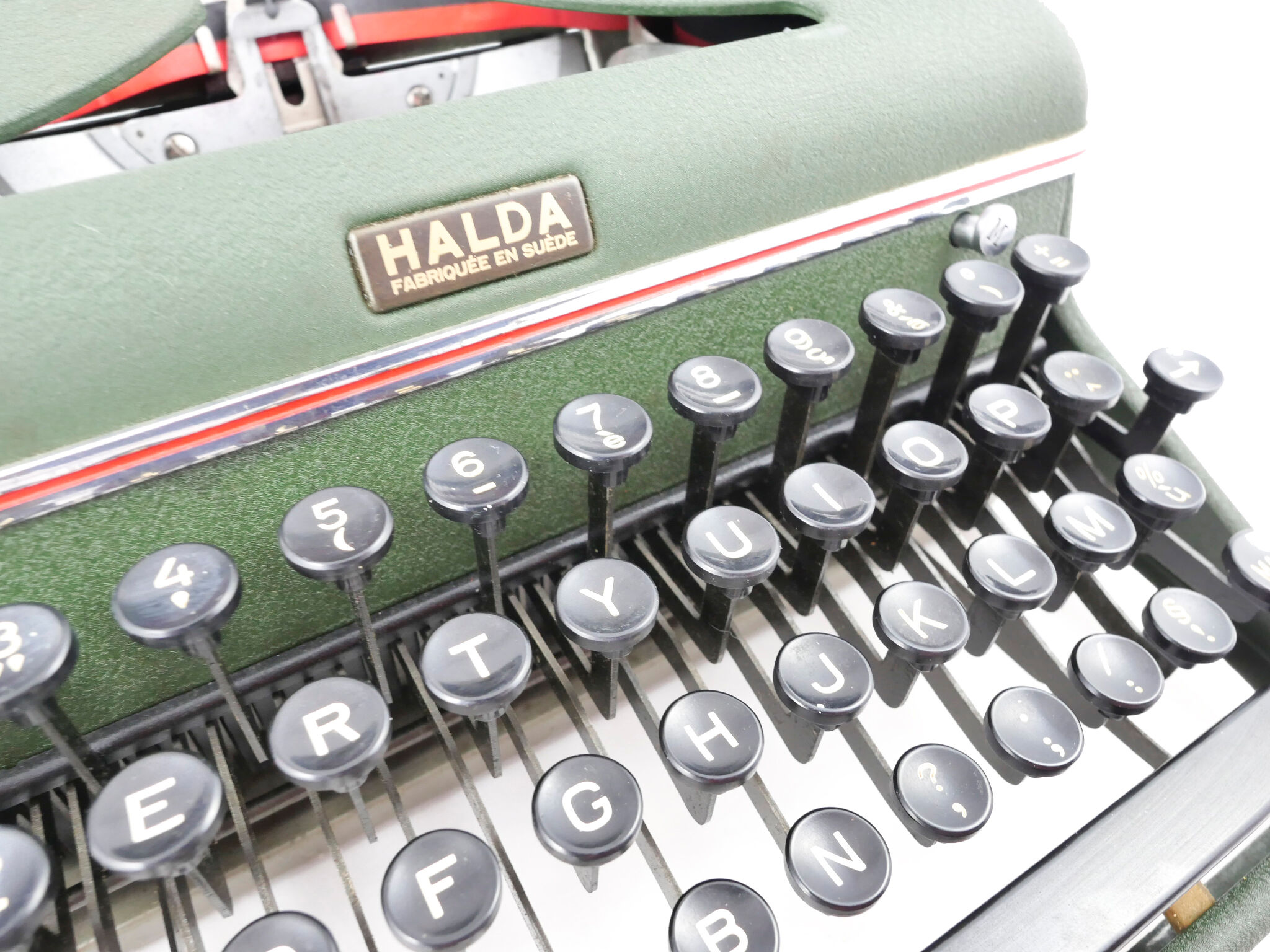Halda Model P Sweden vintage green typewriter 50