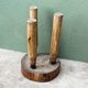 Brutalist tripod stool, raw wood