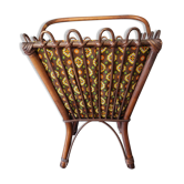 Travailleuse panier à pelotes de laine vintage avec une anse