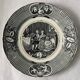 6 black dessert plates Old and Johnston Bordeaux 19th century astrology