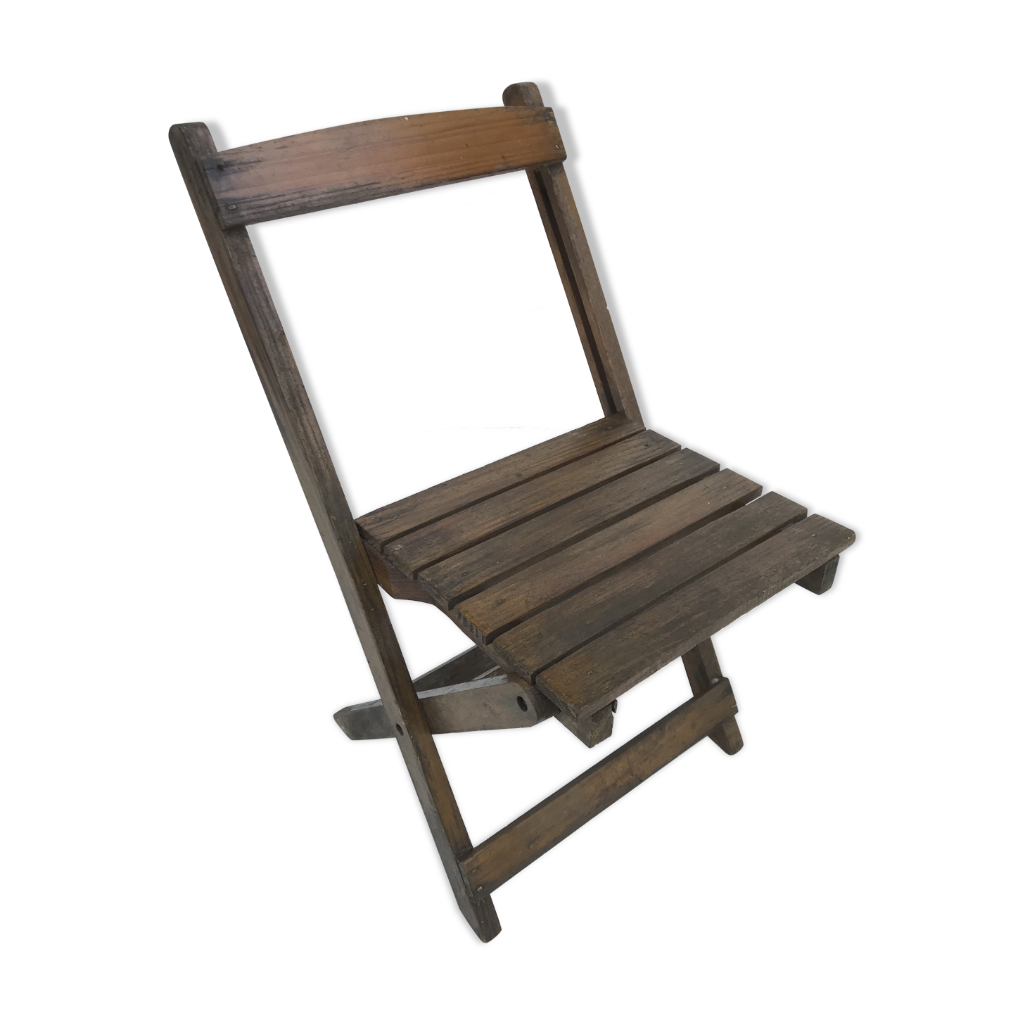 Old folding chair child in wood