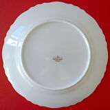 Suite of twelve table plates in white porcelain, golden lip