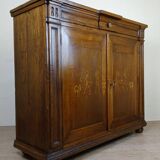 Napoleon III period colonial buffet in marquetry with orientalist decorations