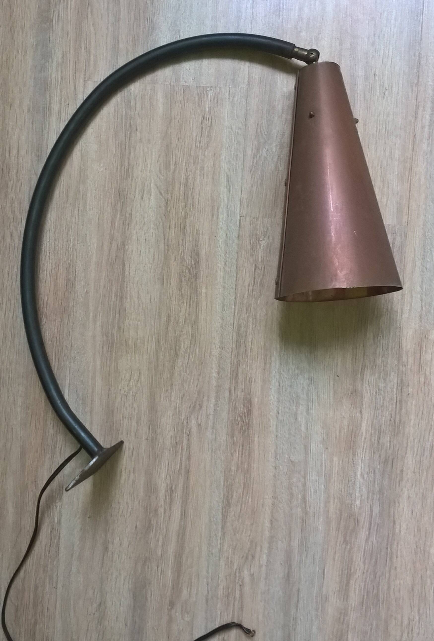 Vintage industrial Scandinavian style wall lights in copper and metal