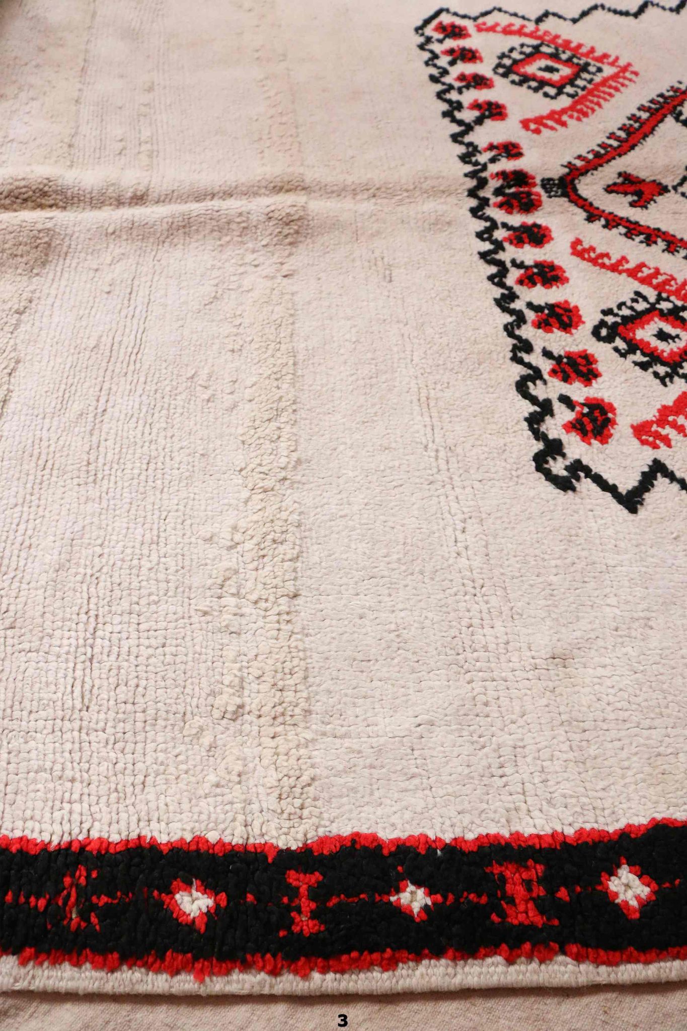 Tapis marocain blanc - 131 x 237 cm