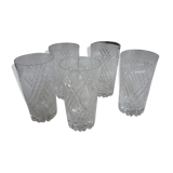 5  orangeade crystal glasses