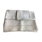 Old linen sheet & its 3 pillowcases