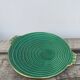 Round art deco green ceramic dish