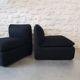 Pair of vintage black armchairs