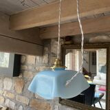 Vintage opaline blue pendant lamp