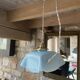 Suspension vintage opaline bleu