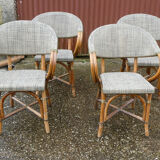 Lot of 4 chairs terrace bistro type "Parisian" brown and beige