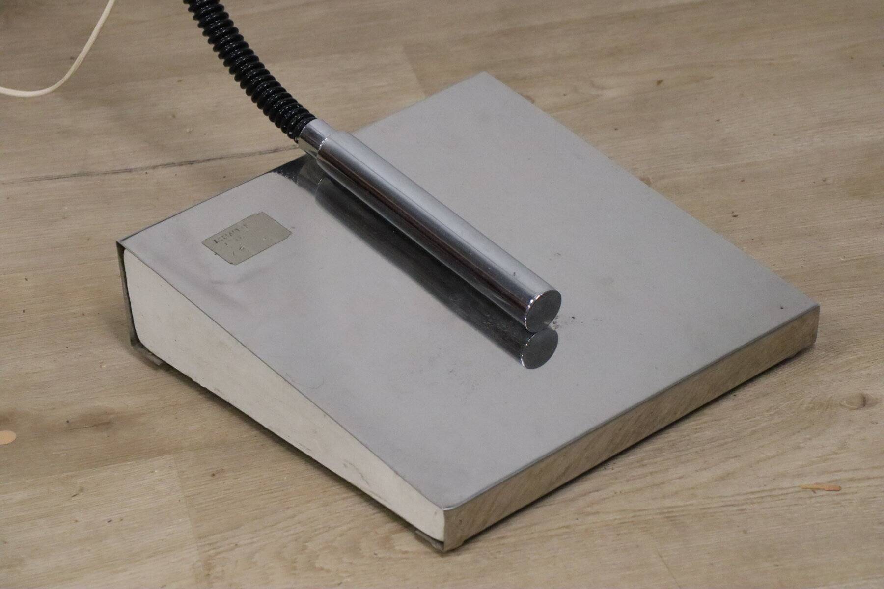 Vintage arc floor lamp with a chrome metal balance, 1970.