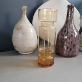 Amber tinted glass cylinder vase