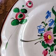 Earthenware plate from St Clément with tulip decoration.