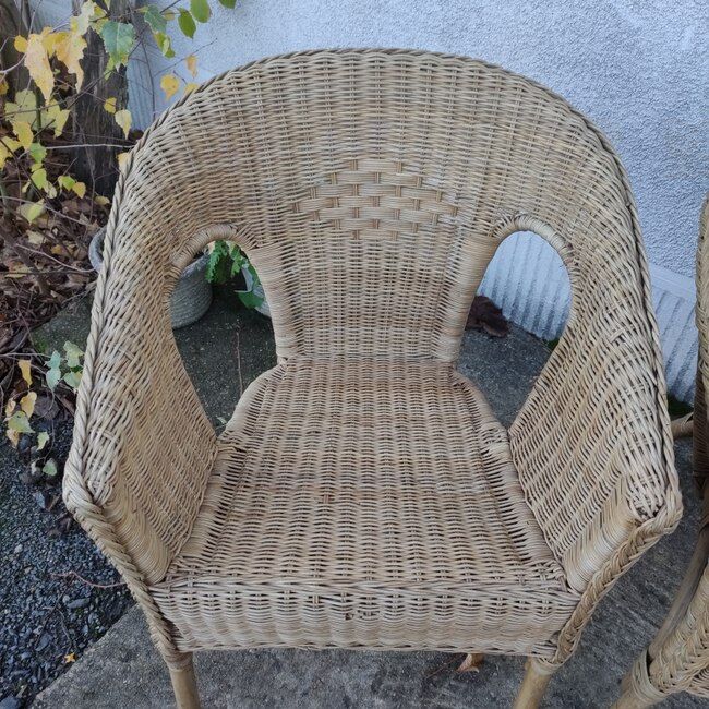 Pair of rattan armchairs