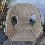 Pair of rattan armchairs
