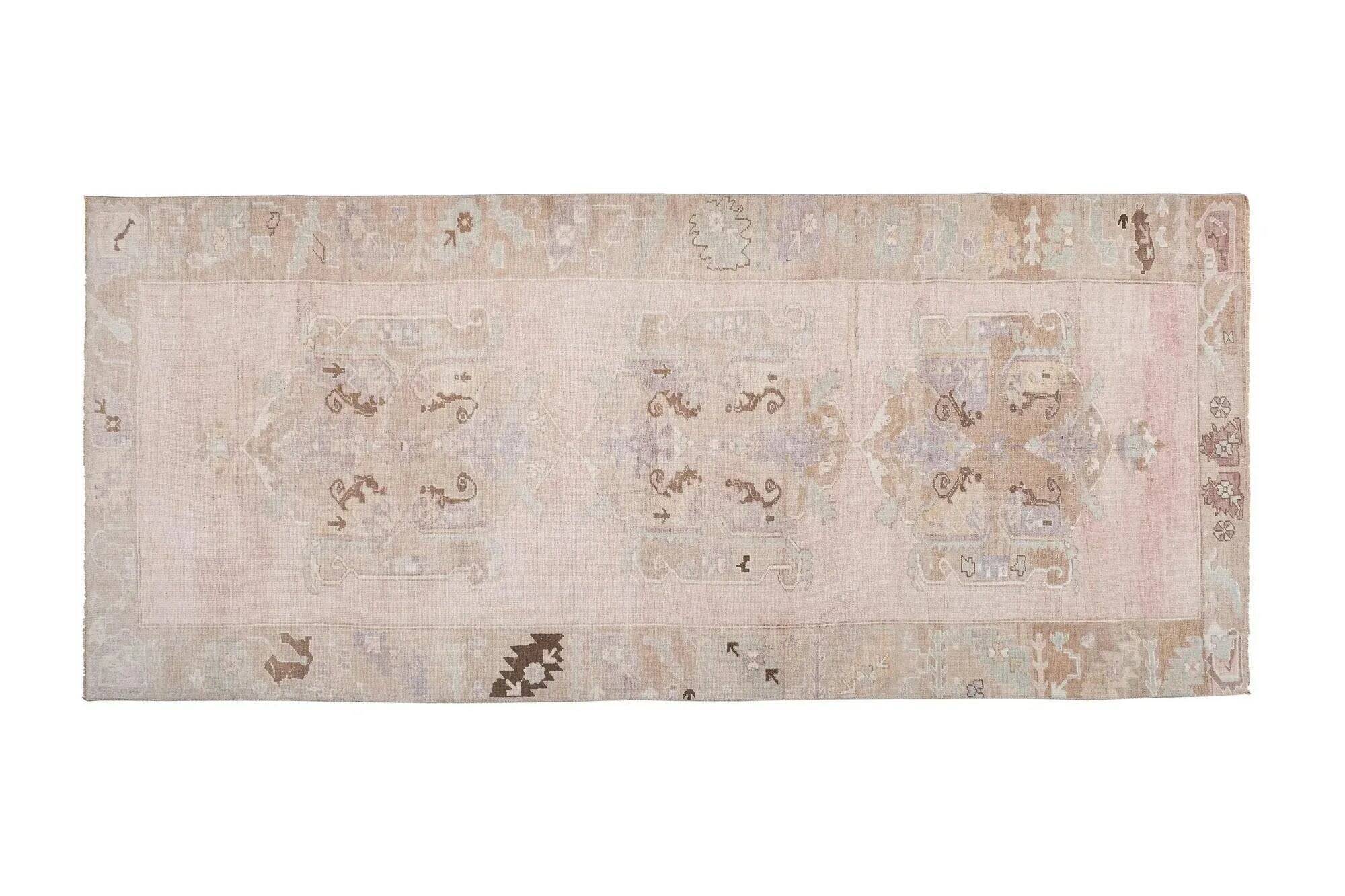 Vintage Turkish hallway rug 156x372 cm