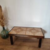 Vintage coffee table in ceramic and wood