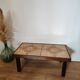 Table basse vintage en céramique et bois