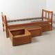Oak bed with 3 Saint-Sabin chests 1950