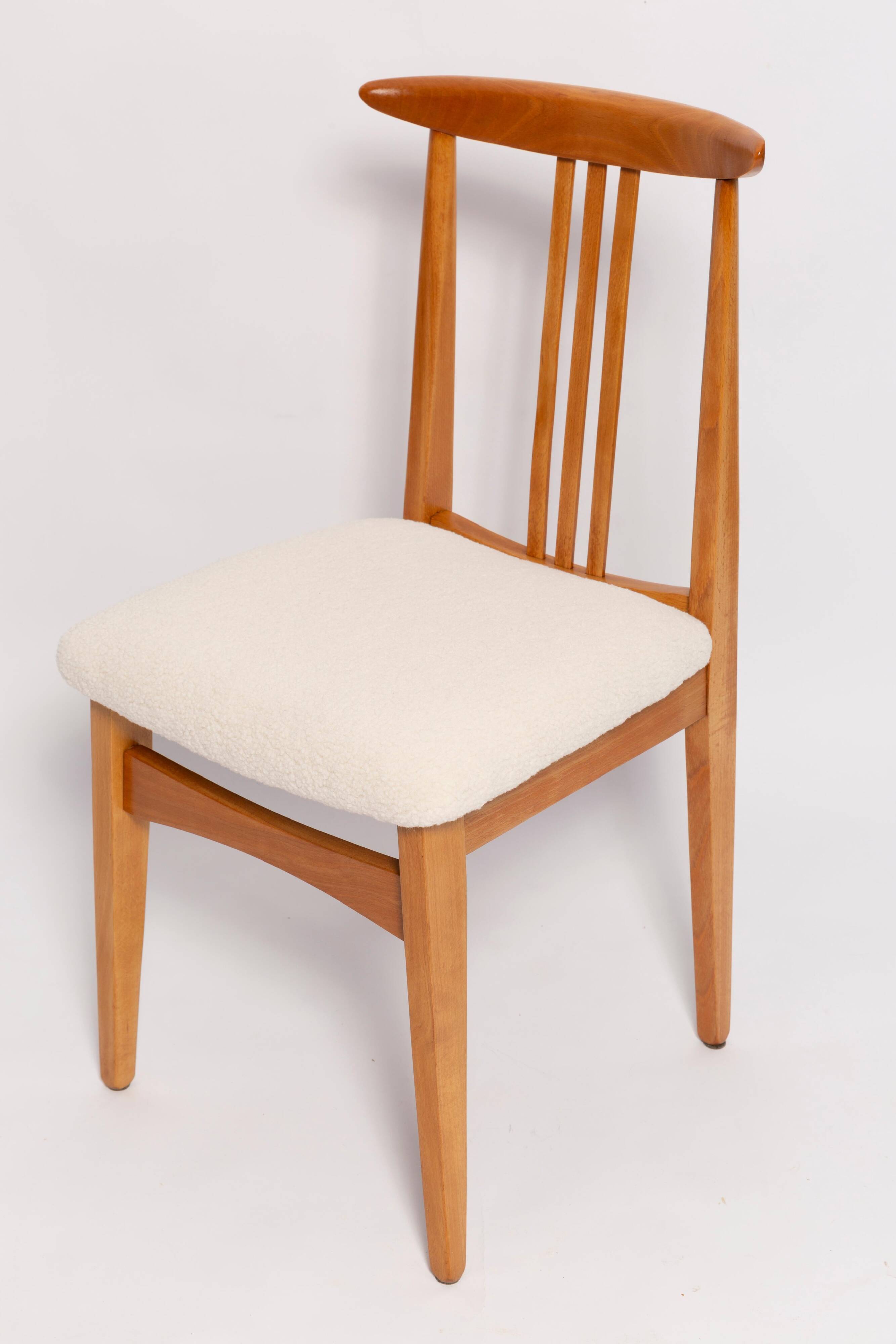 Mid-Century Chair in Cream Ivory Boucle, designed by Mr. Zielinski, Europe, 1960s