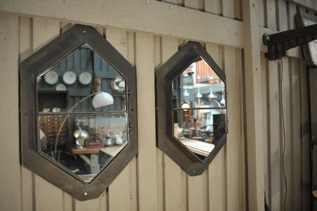 Miroirs fenêtre industriel en métal 1930 49x78cm