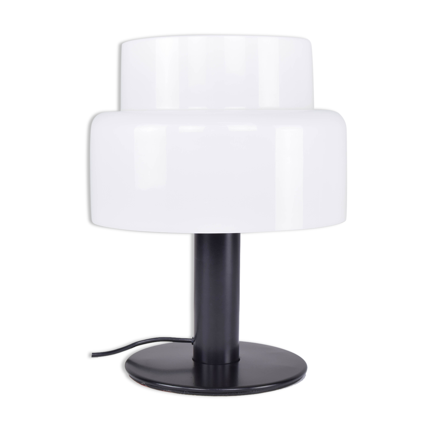 Codialpo Mid-Century Modern Black and White Lucite Seta Table Lamp, Spain, 1970