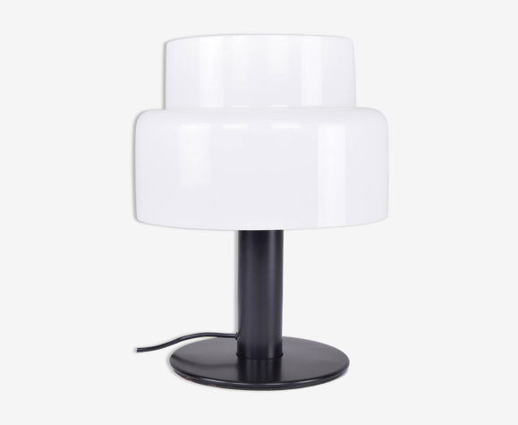 Codialpo Mid-Century Modern Black and White Lucite Seta Table Lamp, Spain, 1970