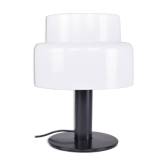 Codialpo mid-century modern black and white lucite seta lampe de table, espagne, 1970