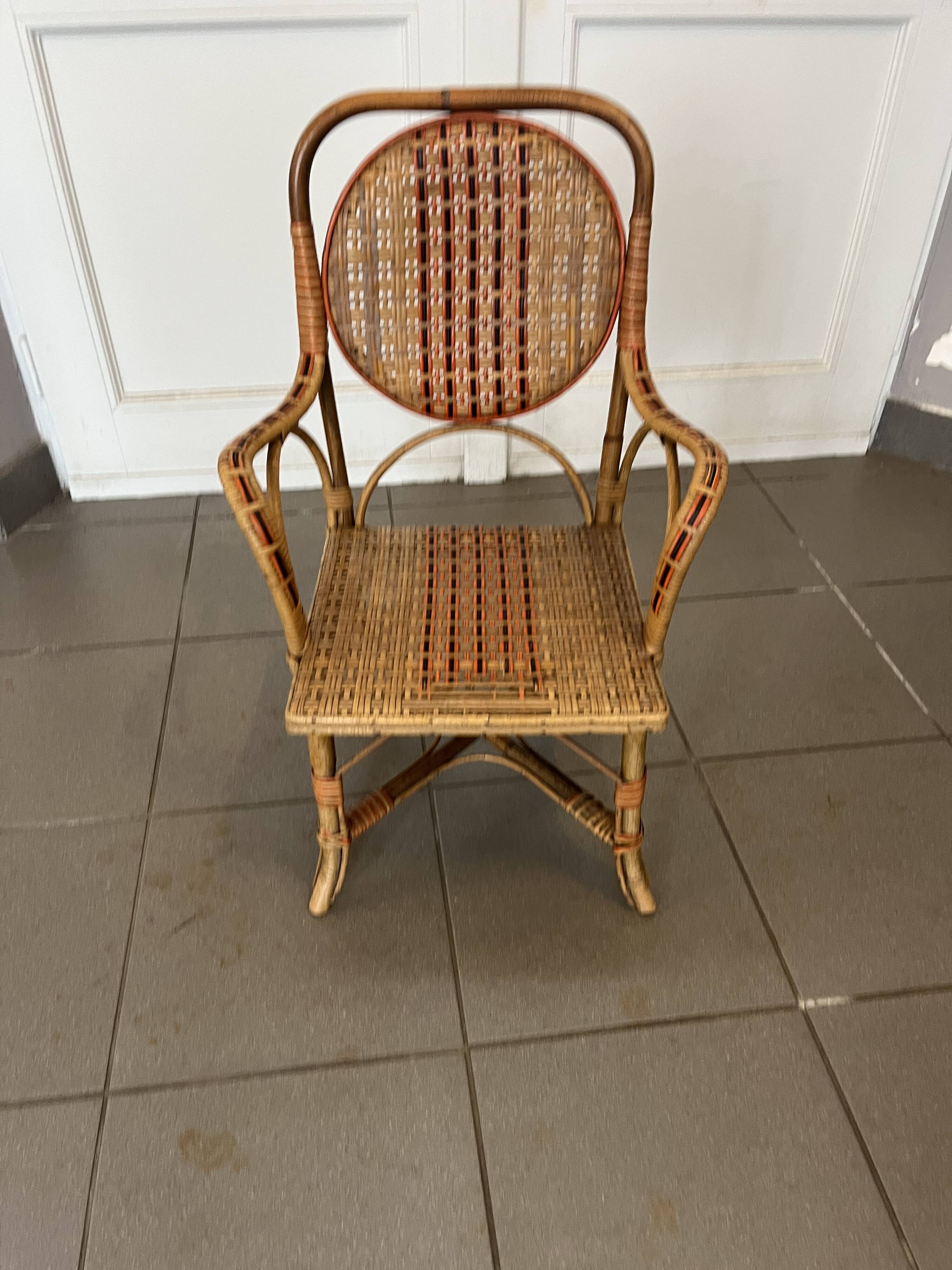 Rattan armchairs for children bistro style
