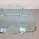 T53 Coffee and Side Tables in Brass and Glass by Peter Ghyczy, 1970s, Set of 3