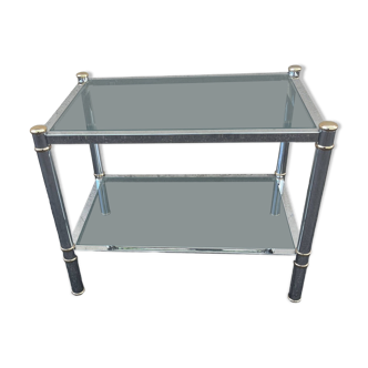 Stainless steel and beveled glass coffee table
