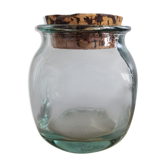 Glass jar with vintage cork