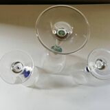 Assorted three crystal foot glasses from Arques