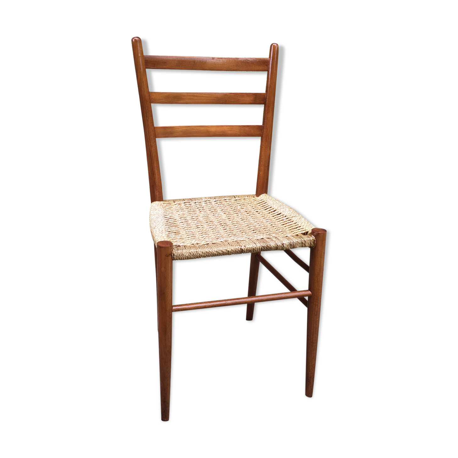 Italian chair in rope and wood